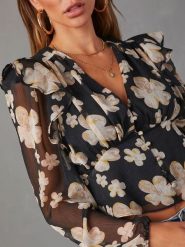 LA Angels Bluzka w kolorze czarno-beżowym rozmiar: S. Brązowe bluzki damskie LA Angels, s, bez wzorów, bez kołnierzyka, bez ramiączek. Za 125.85 zł.