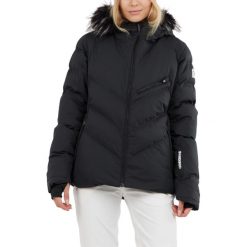 Damska kurtka narciarska Fundango Elyra Fur Padded. Czarne kurtki sportowe damskie FUNDANGO, na zimę, xl, bez wzorów, z puchu, bez kaptura. W wyprzedaży za 599.00 zł.