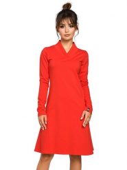 Be Wear Sukienka w kolorze czerwonym rozmiar: XL. Czerwone sukienki damskie Be Wear, bez wzorów, bez ramiączek. Za 132.36 zł.