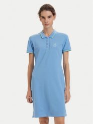 Beverly Hills Polo Club Sukienka codzienna P-SS26W-ABP526590-0298 Niebieski Regular Fit. Niebieskie sukienki damskie Beverly Hills Polo Club, bez wzorów, z bawełny, bez ramiączek. Za 269.99 zł.