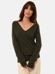Just Cashmere Kaszmirowy sweter "Phoebe" w kolorze ciemnozielonym rozmiar: M. Zielone swetry klasyczne damskie Just Cashmere, m, z kaszmiru, bez kołnierzyka. Za 423.45 zł.