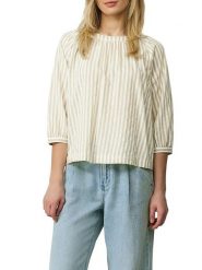S.Oliver Bluzka w kolorze beżowo-białym rozmiar: 40. Białe bluzki damskie S.Oliver, s, bez wzorów, bez kołnierzyka, bez ramiączek. Za 65.23 zł.