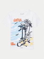 Guess T-Shirt L5GI05 K8HM4 Biały Regular Fit. Białe t-shirty i koszulki chłopięce Guess, z aplikacjami, z bawełny, bez kołnierzyka, bez ramiączek. Za 49.99 zł.