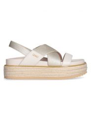 Liu Jo Sandały w kolorze kremowo-beżowym rozmiar: 38. Brązowe sandały damskie Liu Jo, bez wzorów, z otwartym noskiem, bez obcasa, na platformie, bez zapięcia. Za 260.96 zł.