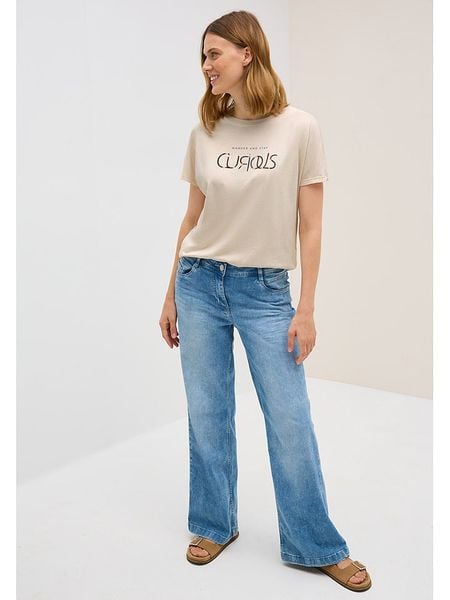 Cecil Koszulka w kolorze beżowym rozmiar: XXL. Brązowe koszulki damskie Cecil, xxl, bez wzorów, bez kołnierzyka, bez ramiączek. Za 83.42 zł.