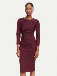 Rinascimento Sukienka koktajlowa CFC0130327003 Bordowy Slim Fit. Czerwone sukienki damskie Rinascimento, bez wzorów, z syntetyku, wizytowe, bez ramiączek. Za 529.99 zł.