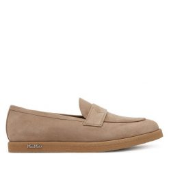 Lordsy Max Mara. Brązowe półbuty damskie Max Mara, bez wzorów, bez obcasa, bez zapięcia. Za 1,679.00 zł.
