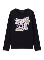 Guess Kids Tank top 183021 Czarny Classic Fit. Czarne koszulki i t-shirty dziewczęce Guess Kids, z aplikacjami, bez kołnierzyka, bez ramiączek. Za 94.99 zł.