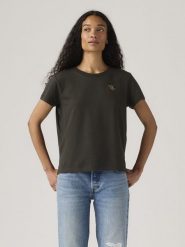 Levi's Koszulka w kolorze antracytowym rozmiar: M. Czarne bluzki damskie Levi's, m, bez wzorów, z bawełny, bez kołnierzyka, bez ramiączek. Za 70.90 zł.