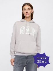 GAP Bluza w kolorze jasnoszarym rozmiar: M. Szare bluzy damskie GAP, m, bez wzorów, z bawełny, z kapturem. Za 118.56 zł.