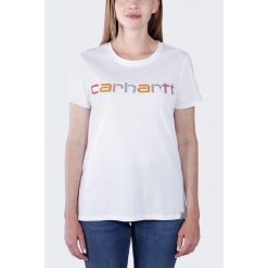 Koszulka damska bawełniana Carhartt Lightweight Multi Color Logo. Brązowe koszulki damskie Carhartt, s, bez wzorów, z bawełny, bez kołnierzyka, bez ramiączek. Za 141.99 zł.