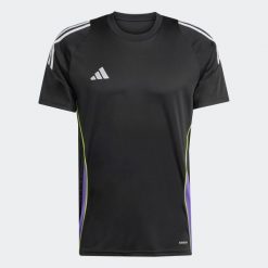 Koszulka piłkarska ADIDAS Tiro 24 treningowa. Koszulki damskie Adidas, m, bez wzorów, prążkowane, bez kołnierzyka, bez ramiączek. Za 109.99 zł.
