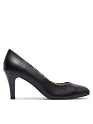 Caprice Szpilki 9-22405-42 Czarny. Czarne szpilki damskie Caprice, bez wzorów, ze skóry, bez obcasa, na szpilce, bez zapięcia. Za 186.99 zł.