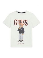 Guess T-Shirt L6GI09 K8HM4 Biały Regular Fit. Białe t-shirty i koszulki chłopięce Guess, z aplikacjami, z bawełny, bez kołnierzyka, bez ramiączek. Za 119.99 zł.