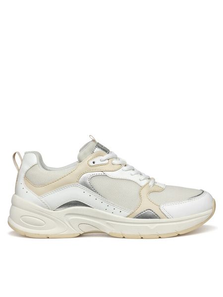 Geox Sneakersy D Zarvia D55YLA 01454 C1Z1S Biały. Białe obuwie sportowe damskie Geox, z materiału, bez zapięcia. Za 259.99 zł.