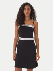 Tommy Jeans Sukienka codzienna DW0DW22337 Czarny Slim Fit. Czarne sukienki damskie Tommy Jeans, bez wzorów, z jeansu, bez ramiączek. Za 449.99 zł.