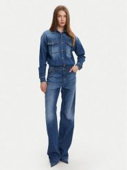 Elisabetta Franchi Kombinezon TJ-38D-51E2 Niebieski Regular Fit. Niebieskie sukienki damskie Elisabetta Franchi, bez wzorów, z bawełny, bez ramiączek. Za 3,109.00 zł.