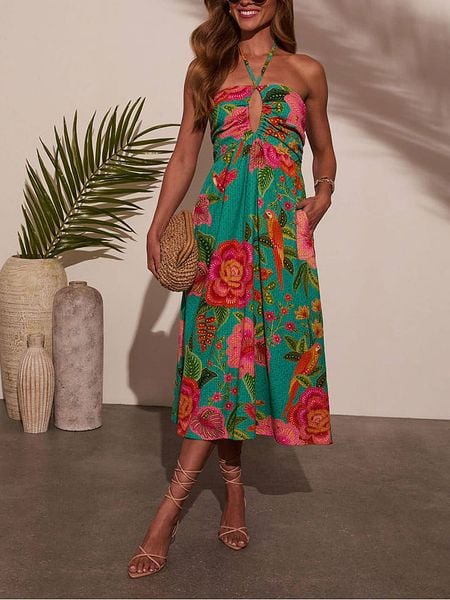 LA Angels Sukienka w kolorze zielono-różowym rozmiar: XL. Zielone sukienki damskie LA Angels, bez wzorów, z wiskozy, bez ramiączek. Za 144.58 zł.