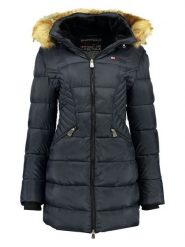 Geographical Norway Płaszcz zimowy "Abeille" w kolorze granatowym rozmiar: XXL. Niebieskie płaszcze damskie Geographical Norway, na zimę, xxl, bez wzorów, z puchu, bez kaptura. Za 319.88 zł.