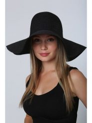 Lucky Bees Kapelusz przeciwsłoneczny w kolorze czarnym rozmiar: onesize. Czarne kapelusze damskie Lucky Bees, bez wzorów, z materiału. Za 73.99 zł.