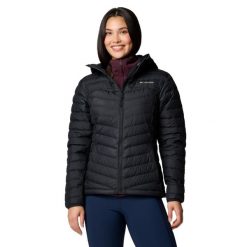 Kurtka sportowa damska Westridge Hooded Down Jacket. Czarne kurtki sportowe damskie Columbia, l, bez wzorów, z poliesteru, bez kaptura. Za 549.99 zł.
