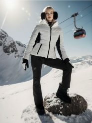 Kurtka puffer narciarska - biały. Białe kurtki damskie Sinsay, l, bez wzorów, bez kaptura. Za 119.99 zł.
