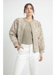 Josephine & Co Kurtka przejściowa "Daaf" w kolorze oliwkowo-kremowym rozmiar: 42. Brązowe kurtki damskie Josephine & Co, bez wzorów, z bawełny, bez kaptura. Za 364.56 zł.