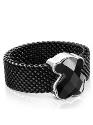 TOUS Pierścionek Icon Mesh 1002790512 Czarny. Czarne pierścionki damskie tous, metalowe. Za 759.99 zł.