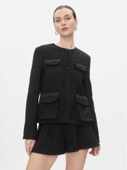 ViCOLO Marynarka TR0872 Czarny Regular Fit. Czarne marynarki i żakiety damskie ViCOLO, l, bez wzorów, z syntetyku. Za 639.99 zł.