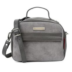 Kuferek skórzany Beltimore S80 szary. Szare kuferki damskie bez wzorów, ze skóry, na ramię, małe, zamszowe, bez dodatków. Za 252.90 zł.