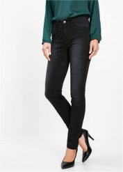 Dżinsy Skinny, mid waist, ze stretchem. Niebieskie jeansy damskie bonprix, bez wzorów, z jeansu. Za 119.99 zł.