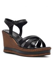 Lasocki Sandały WI23-CORTE-03 Czarny. Czarne sandały damskie Lasocki, bez wzorów, ze skóry, bez obcasa, na koturnie, bez zapięcia. Za 179.99 zł.
