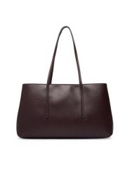Calvin Klein Torebka Emblem Aop Medium Work Tote LV04F3786G Bordowy. Czerwone torebki klasyczne damskie Calvin Klein, ze skóry, bez dodatków. Za 649.99 zł.