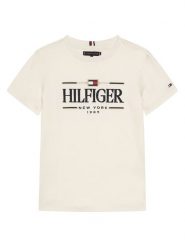 Tommy Hilfiger T-Shirt Icons KB0KB10360 Écru Regular Fit. T-shirty i koszulki chłopięce Tommy Hilfiger, bez wzorów, z bawełny, bez kołnierzyka, bez ramiączek. Za 199.99 zł.