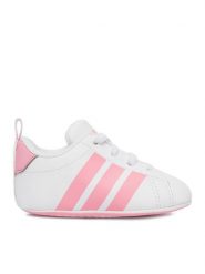 Adidas Niechodki CEO-GRAND COURT CRIB KI8217 Biały. Białe buty sportowe dziewczęce Adidas, ze skóry, bez zapięcia. Za 109.99 zł.