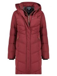 Geographical Norway Płaszcz zimowy "Djamila" w kolorze bordowym rozmiar: XL. Czerwone płaszcze damskie Geographical Norway, na zimę, xl, bez wzorów, z puchu, bez kaptura. Za 326.32 zł.