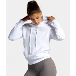Bluza z kapturem damska Off Court. Białe bluzy damskie NORDICDOTS, s, bez wzorów, z bawełny, z kapturem. Za 275.00 zł.