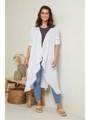Curvy Lady Lniany kardigan w kolorze białym rozmiar: 48/50. Białe kardigany damskie Curvy Lady, bez wzorów, ze lnu. Za 166.88 zł.