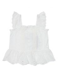 Guess Top J5GH14 WBHO0 Biały Regular Fit. Białe koszulki i t-shirty dziewczęce Guess, z aplikacjami, z bawełny, bez kołnierzyka, bez ramiączek. Za 169.99 zł.
