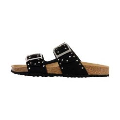 Sandały GEOX D BRIONIA R Czarny. Czarne sandały damskie Geox, bez wzorów, z syntetyku, bez obcasa, bez zapięcia. Za 297.99 zł.