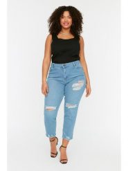 Trendyol Dżinsy - Skinny fit - w kolorze błękitnym rozmiar: 42. Niebieskie jeansy damskie Trendyol, z podwyższonym stanem. Za 114.98 zł.