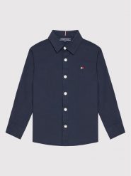 Tommy Hilfiger Koszula Solid Poplin KB0KB06965 D Granatowy Slim Fit. Niebieskie koszule chłopięce Tommy Hilfiger, bez wzorów, z bawełny, bez kołnierzyka, bez ramiączek. Za 179.99 zł.