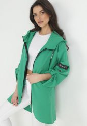 Zielona Kurtka Wiatrówka Oversize Fetteni. Zielone kurtki damskie Born2be, xs, bez wzorów, bez kaptura. Za 54.99 zł.