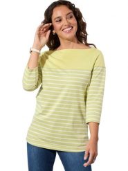 WITT WEIDEN Koszulka w kolorze żółto-białym rozmiar: 36. Żółte bluzki damskie WITT WEIDEN, bez wzorów, z bawełny, bez kołnierzyka, bez ramiączek. Za 39.99 zł.