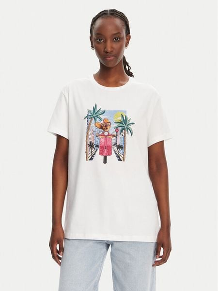 Liu Jo T-Shirt WA5260 JS003 Biały Regular Fit. Białe t-shirty damskie Liu Jo, m, bez wzorów, z bawełny, bez kołnierzyka. Za 159.99 zł.