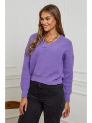 Soft Cashmere Sweter w kolorze fioletowym rozmiar: 38/40. Różowe swetry klasyczne damskie Soft Cashmere, z kaszmiru, bez kołnierzyka. Za 105.63 zł.