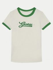 Guess T-Shirt J5RI11 K6YW4 Écru Regular Fit. Koszulki i t-shirty dziewczęce Guess, z aplikacjami, z bawełny, bez kołnierzyka, bez ramiączek. Za 69.99 zł.