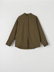 Koszula - zielony. Zielone koszule damskie Sinsay, l, bez wzorów, bez kołnierzyka, bez ramiączek. Za 59.99 zł.