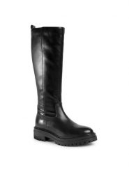 Geox Oficerki D Iridea C D04HRC 05443 C9999 Czarny. Czarne kozaki damskie Geox, ze skóry, bez obcasa, na płaskiej podeszwie, bez zapięcia. Za 539.99 zł.