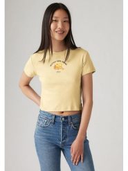 Levi's Koszulka w kolorze żółtym rozmiar: S. Żółte bluzki damskie Levi's, s, bez wzorów, z bawełny, bez kołnierzyka, bez ramiączek. Za 84.21 zł.